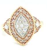 10kt Yellow gold marquise diamond cluster ring