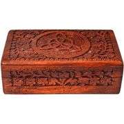 Handmade Celtic Carved Wooden Jewelry Box