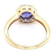 10kt Yellow gold Tanzanite and diamond halo ring