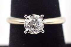 Pretty 10K White Gold Approx. 0.45CTS Solitaire Diamond Ring