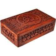 Handmade Celtic Carved Wooden Jewelry Box
