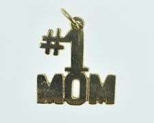14K Yellow Gold #1 Number One Mom Mother's Day Charm/Pendant