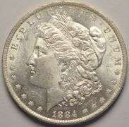 1884-O Morgan Silver Dollar, Circulated With Luster.