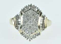 10K Yellow Gold 1.70 Ctw Baguette Halo Diamond Cluster Ring