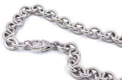 925 Sterling silver Judith Ripka circle link necklace