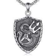 Sterling Silver Poseidon Trident Necklace