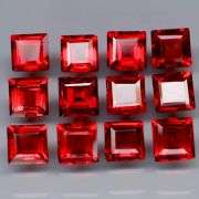 Stunning 6.42ct square cut cherry red Garnet set