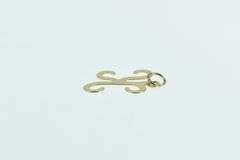 14K Yellow Gold K Cursive Letter Initial Monogram Name Charm/Pendant
