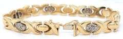 14kt Yellow gold Pave diamond XO bracelet