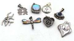 Group lot of Vintage 925 sterling silver Pendants