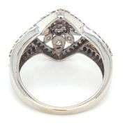 10kt White gold Rose and white gold diamond cluster ring