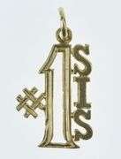 14K Yellow Gold #1 Number One Sis Sister The Best Charm/Pendant