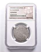 Genuine El Cazador Spanish Colonial 4 Reales NGC Shipwreck Certificate