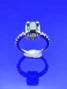 14 Kt White Gold 4.5 Ct VVs1 Emerald Green Fire Moissanite Ring
