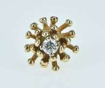 14K Yellow Gold Diamond Chrysanthemum Flower Lapel Pin/Brooch