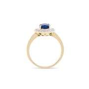 14KT Yellow Gold 1.50ct Blue Sapphire and Diamond Ring