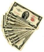 23 $2 Red Seal US Notes from 1953-B