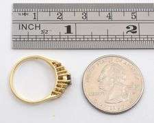 Nicely Designed 14K YG Sapphire and Diamond Ring