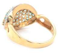 14kt Yellow gold blue topaz and sapphire ring