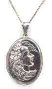Vintage 925 sterling silver Engraved locket pendant on Italian box chain necklace