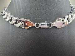 Huge 131.7 Gram .925 Sterling Silver Tri-Layered Cuban Link Chain Necklace