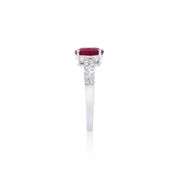 14KT White Gold 2.05ct Ruby and Diamond Ring