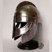 Medieval Viking Wolf Helmet with Silver Finish