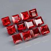 Stunning 6.42ct square cut cherry red Garnet set