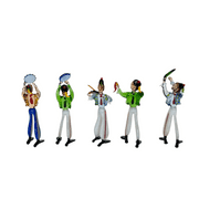 Murano Blown Art Glass Musical Band With Five Musician Figurines
