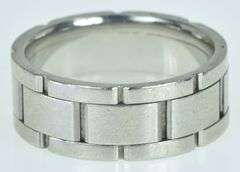 Platinum 8.6mm Watch Band Design Men's Wedding Ring