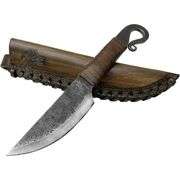 Hand Forged Volute Knife with Leather Case Collectible