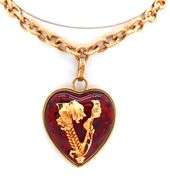 Versace Resin & Crystal Heart Virtus Bracelet w/Box