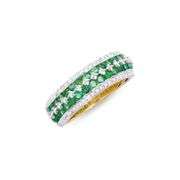 14KT Yellow Gold 1.25ctw Emerald and Diamond Diamond Ring