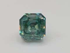 Huge Rare 5.60 Ct Paraiba Green Rare Asscher Cut Fire Moissanite