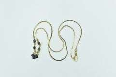 18K Yellow Gold Pear Sapphire Diamond Chevron Chain Necklace