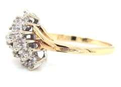 14kt Yellow gold 0.60ctw diamond cluster ring