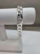 Huge 35.7 Gram .925 Sterling Silver Tri-Layered Cuban Link Bracelet