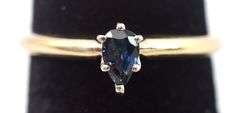 Desirable 14K Yellow Gold Blue Sapphire Gemstone Ring
