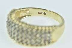 14K Yellow Gold Pave Squared Diamond Statement Band Ring