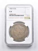 G4 1921-S Morgan Silver Dollar NGC Lowball Pocket Piece