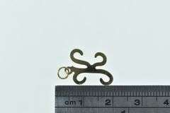 14K Yellow Gold K Cursive Letter Initial Monogram Name Charm/Pendant