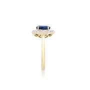14KT Yellow Gold 1.50ct Blue Sapphire and Diamond Ring