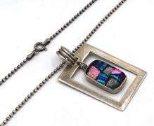 Vintage 925 sterling silver pendant on Italian chain necklace