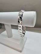 Huge 35.7 Gram .925 Sterling Silver Tri-Layered Cuban Link Bracelet