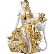 Vintage Golden Corded Landline Phone