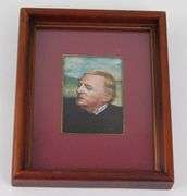 Signed Watercolor on Ivorine, William R. Buckley