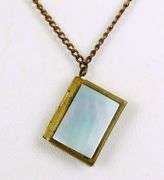 Vintage Mother of Pearl Lord's Prayer Locket & Chain