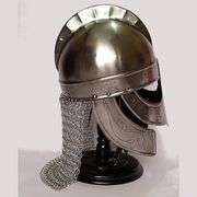 Medieval Viking Wolf Helmet with Silver Finish