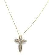 925 Sterling silver cubic zirconia cross pendant on Italian box chain necklace