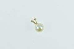 14K Yellow Gold 6.9mm Pearl Vintage Classic Statement Pendant